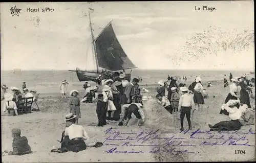 Ak Knokke Heist Heyst Knocke sur Mer Westflandern, La Plage, Strandpartie