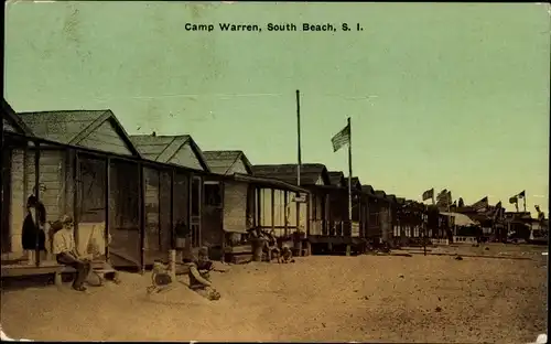 Ak South Beach Staten Island New York USA, Camp Warren