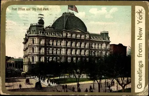 Ak New York City USA, Post Office, City Hall Park