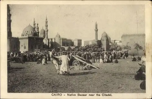 Ak Cairo Kairo Ägypten, Native Bazaar near the Citadel