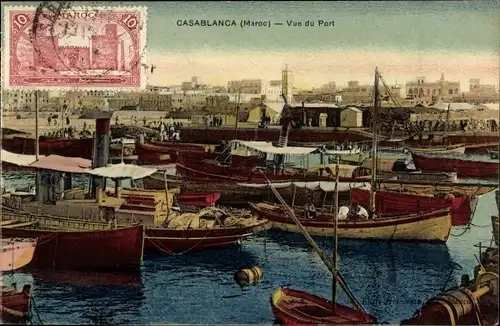 Ak Casablanca Marokko, Vue du Port