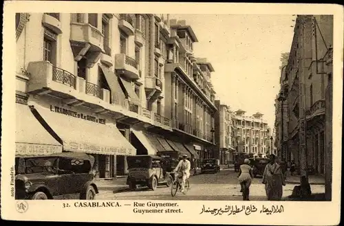 Ak Casablanca Marokko, Rue Guynemer, Straßenpartie