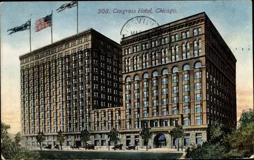 Ak Chicago Illinois, Congress Hotel