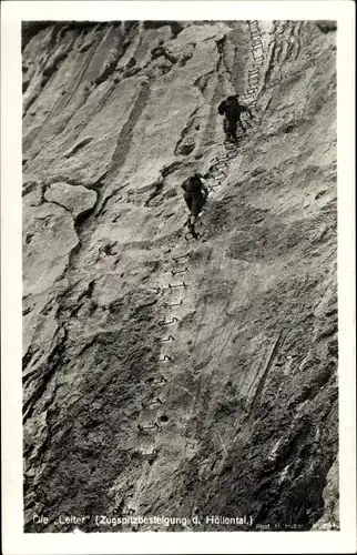 Ak Die Leiter, Zugspitzbesteigung durch das Höllental