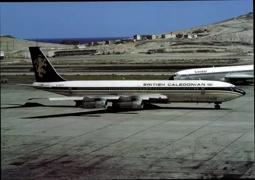 Ak Britisches Passagierflugzeug, British Caledonian, Boeing 707 349