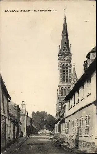 Ak Rollot Somme, Rue Saint Nicolas