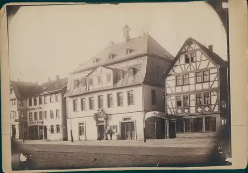 Boudoir Foto Friedberg Hessen, ab 1875, Konditorei*, Gasthaus Rose**, Fachwerkhaus, Gartenwirtschaft