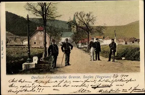 Ak Saales Vosges, Deutsch Französische Grenze