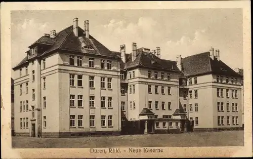 Ak Düren Rheinland, Straßenpartie mit Blick auf die neue Kaserne