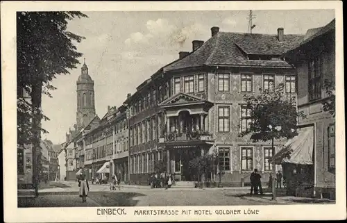 Ak Einbeck in Niedersachsen, Marktstraße mit Hotel Goldner Löwe