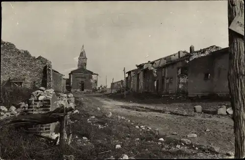 Foto Ak Cuisy Meuse, Kriegszerstörungen, I WK