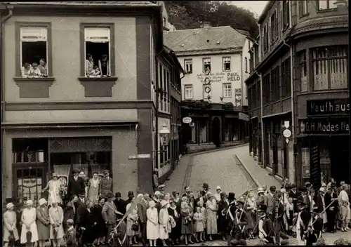 Foto Greiz in Thüringen, Schützenfest, Umzug, Autozubehörgeschäft*, Kaufhaus**