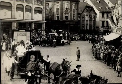 Foto Greiz in Thüringen, Schützenfest, Umzug, Festwagen, Kaufhaus