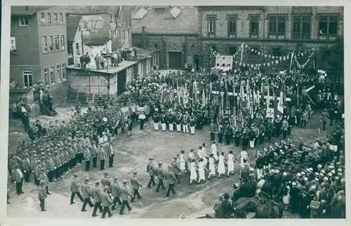 Foto Greiz in Thüringen, Schützenfest, Festplatz, Vogelschau, Musikkapelle