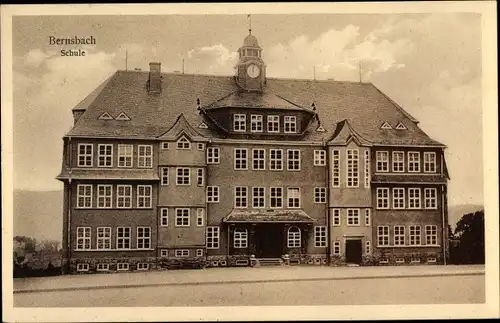 Ak Lauter Bernsbach im Erzgebirge Sachsen, Schule