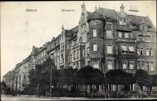 Ak Mainz am Rhein, Rheinallee