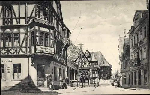 Ak Bacharach am Rhein, Partie aus der Innenstadt mit dem alten Haus, Gasthaus