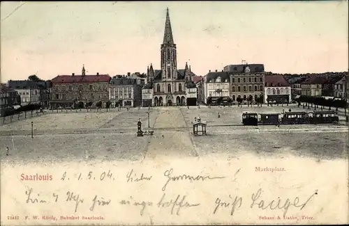 Ak Saarlouis im Saarland, Marktplatz