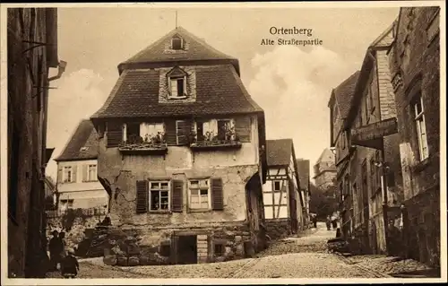 Ak Ortenberg in Hessen, Alte Straßenpartie