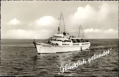 Ak Helgoland in Schleswig Holstein, Wappen von Hamburg, Dampfer, HADAG