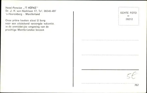 Ak 's Heerenberg Montferland Gelderland Niederlande, Hotel-Pension 't Höfke, Terrasse, Außenansicht