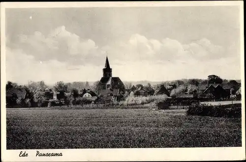 Ak Ede Gelderland Niederlande, Panorama, Kirche