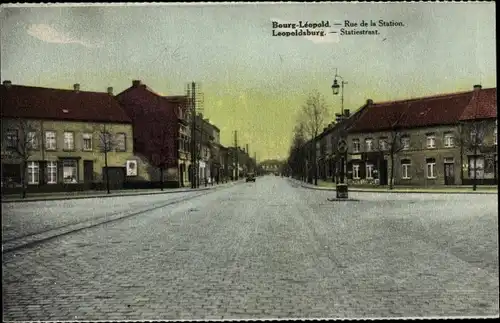 Ak Bourg Leopold Leopoldsburg Flandern Limburg, Statiestraat