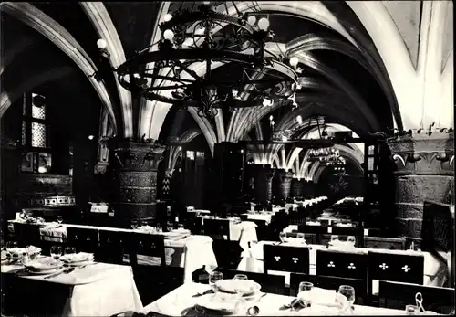 Ak Gand Gent Ostflandern, Restaurant Raadskelder, Innenansicht