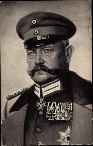 Ak Generalfeldmarschall Paul von Hindenburg, Portrait, Uniform, Orden, Pour le Mérite