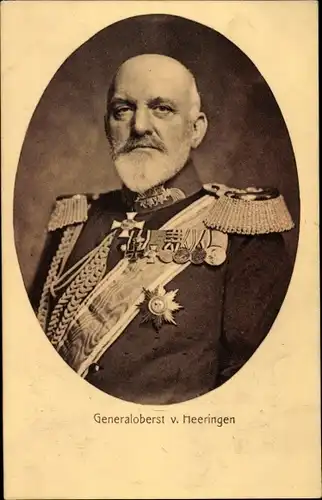 Ak Generaloberst Josias von Heeringen, Kriegsminister, Portrait, Orden