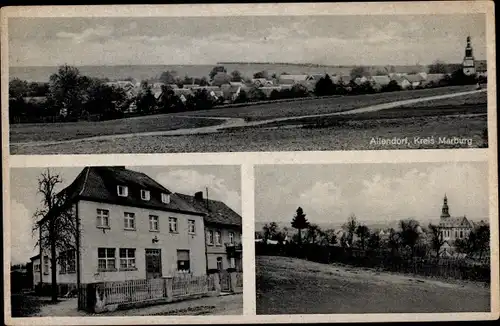 Ak Allendorf Lumda, Gaststätte Karl Stitz, Blick auf den Ort