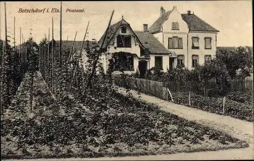 Ak Betschdorf Elsass Bas Rhin, Postamt, Gartenpartie