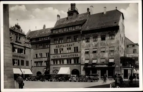 Ak Konstanz am Bodensee, Obermarkt, Haus zum hohen Hafen, Barbarossa