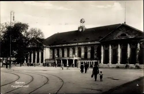 Ak Barmen Wuppertal, Hauptbahnhof, Front