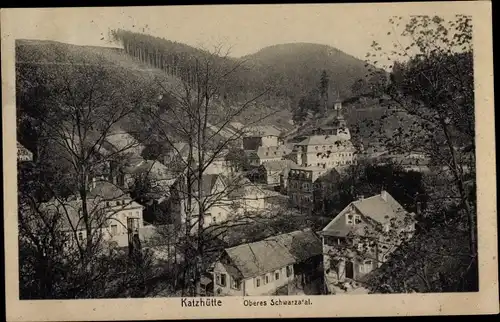 Ak Katzhütte im Schwarzatal Thüringen, Teilansicht  Ort, Oberes Schwarzatal