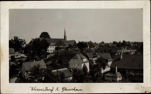 Foto Ak Wernsdorf Glauchau in Sachsen, Blick auf den Ort