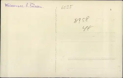 Foto Ak Weißensee Füssen im Ostallgäu, Kirche, Wohnhaus