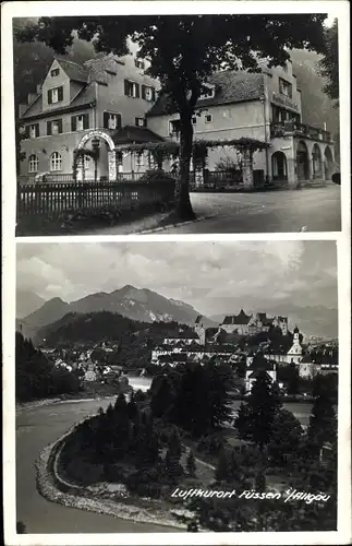 Foto Ak Füssen im Ostallgäu, Gesamtansicht, Hotel