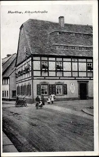 Ak Hartha in Mittelsachsen, Albertstraße, Gasthaus