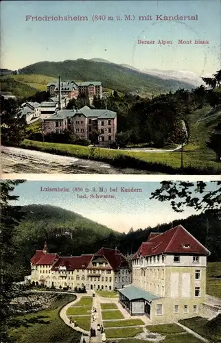 Ak Friedrichsheim Kandern im Schwarzwald Baden, Kandertal, Panorama, Luisenheim, Berner Alpen