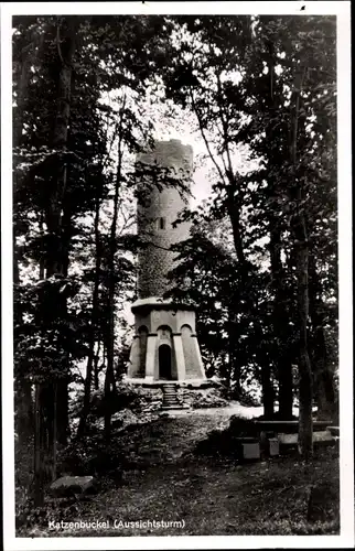 Ak Waldkatzenbach Waldbrunn im Odenwald, Katzenbuckel, Aussichtsturm