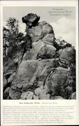 Ak Ibbenbüren in Westfalen, Felspartie, Das hockende Weib, Dörenther Klippe