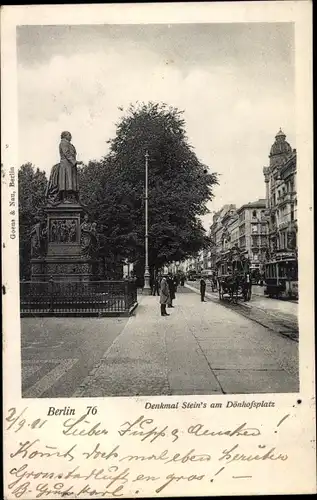 Ak Berlin Mitte, Denkmal Steins am Dönhoffsplatz