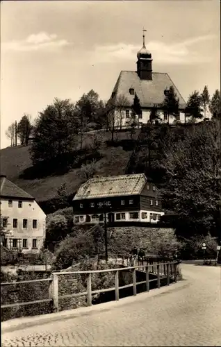 Ak Oberneuschönberg Olbernhau im Erzgebirge, Straßenpartie