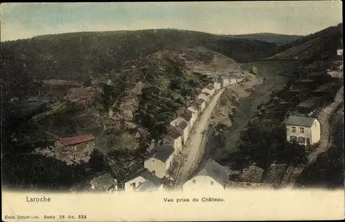 Ak Laroche La Roche en Ardennes Wallonien Luxemburg, Vue prise du Chateau