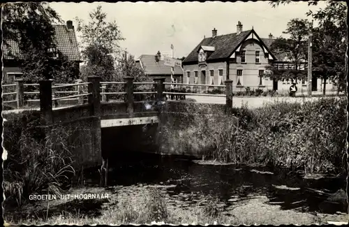 Ak Hoornaar Südholland, Ortspartie, Brücke, Häuser