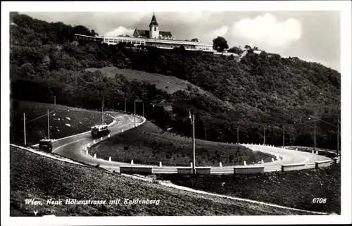 Ak Wien 19. Döbling, Neue Höhenstraße, Kahlenberg, Serpentine