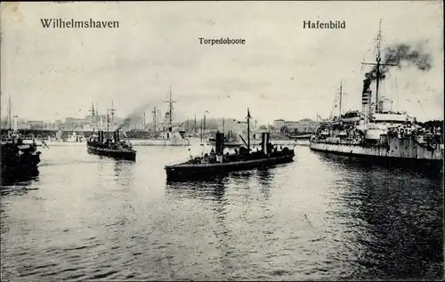 Ak Wilhelmshaven in Niedersachsen, Deutsche Kriegsschiffe, SMS Siegried Klasse, Torpedoboote