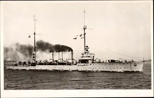 Foto Ak Deutsches Kriegsschiff, SMS Regensburg, kleiner Kreuzer, Kaiserliche Marine, Foto Drüppel