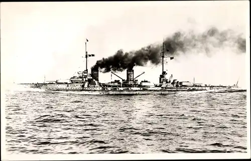 Ak Deutsches Kriegsschiff, SMS Von der Tann, Schlachtkreuzer, Kaiserliche Marine, Foto Drüppel
